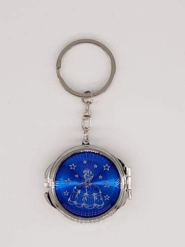 24X Quinceanera Blue/Silver Compact Mirror Keychain Recuerdos de Sweet 15 Princess Party Favor