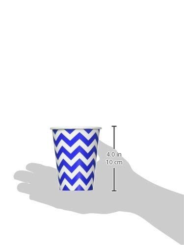 Amscan 581492.105 Bright Royal Blue Chevron Paper Cups, Multi Color