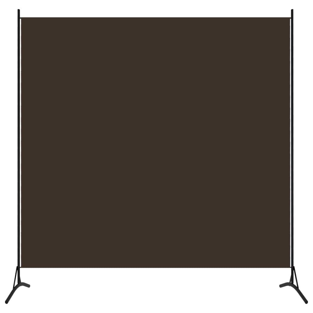 vidaXL Modern 1-Panel Room Divider, 68.9"x70.9", Foldable Screen for Privacy Protection, Sun Blocking, Brown, Polyester Fabric & Powder-Coated Iron.