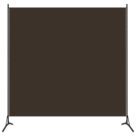 vidaXL Modern 1-Panel Room Divider, 68.9"x70.9", Foldable Screen for Privacy Protection, Sun Blocking, Brown, Polyester Fabric & Powder-Coated Iron.