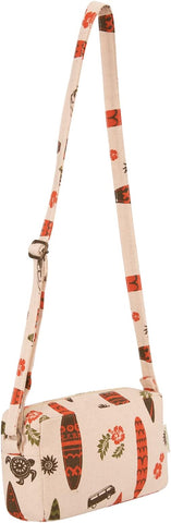 earthsave Cotton Premium Sling Bag|Canvas Sling Bag for Women with Adjustable strap | Waterproof Lining. (Off White, Orange & Olive green)