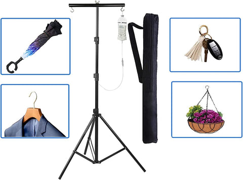 GIFTMAX Hospital IV Drip Glucose Saline Stand for Multipurpose Adjustable drip Stand with Carry Bag IV Drip Stand for Home, Clinic, Hospital