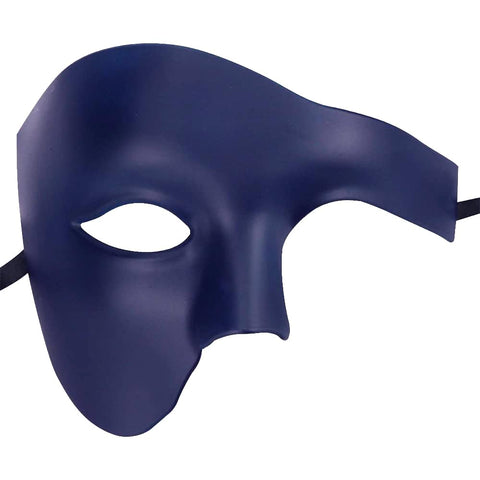 Vintage Design Half Face Men's Phantom Of The Opera Venetian Carnival Masquerade Mask (Dark blue)
