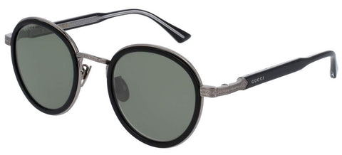 Gucci GG0067S Sunglasses 001 Ruthenium/Black/Green Lens 48 mm