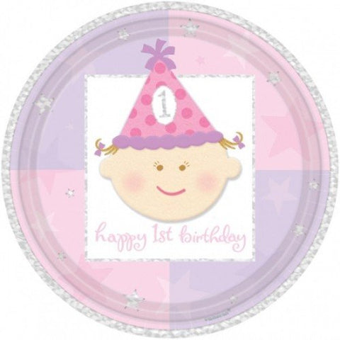 1st birthday girl plates