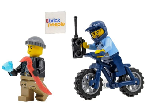 LEGO City: Policewoman Minifigure with Bike and Crook - Ages 6+ (1 pcs)