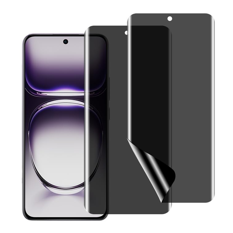 chejuza Anti-Spion Hydrogel Schutzfolie für Oppo Reno 12/12 Pro 5 g [2 Pieces], Bildschirmschutz, Anti-Spy, Zero Bubble HD Displayschutzfolie, PET-Material (Kein Glass)