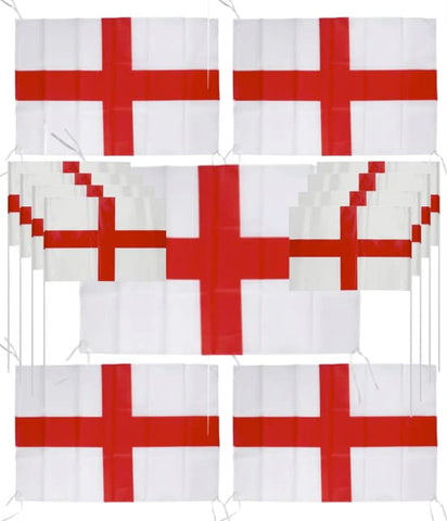 Euro 2024 Football Decorations X5 St George England Flags with String 76cm x 50cm PLUS x8 St George Plastic Hand Flags with Sticks 12ÃƒÆ’Ã‚Â¢ÃƒÂ¢Ã¢â‚¬Å¡Ã‚Â¬Ãƒâ€šÃ‚Â x 8ÃƒÆ’Ã‚Â¢ÃƒÂ¢Ã¢â‚¬Å¡Ã‚Â¬Ãƒâ€šÃ‚Â
