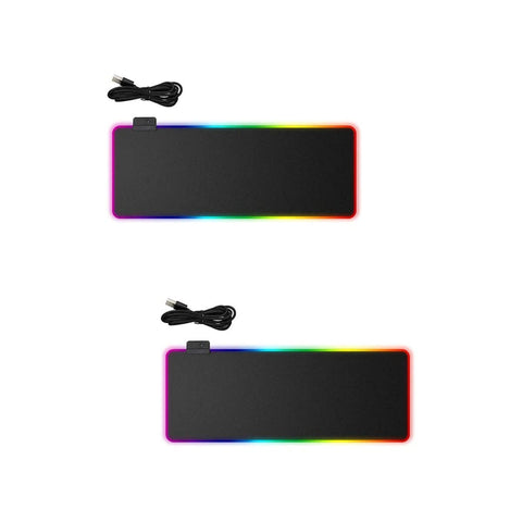 SOLUSTRE 2pcs Luminous Mouse pad Computer Gaming Mousepad LED Pad Glowing Mat LED Mat Gaming Pad Office Desk Accessories Desk LED Nonslip Mouse Pad Shine Upholstered Cloth