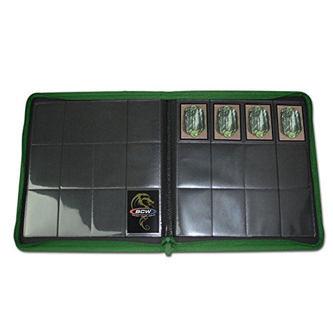 BCW Supplies 12-Pocket Z-Folio LX Trading Card Albums, Green