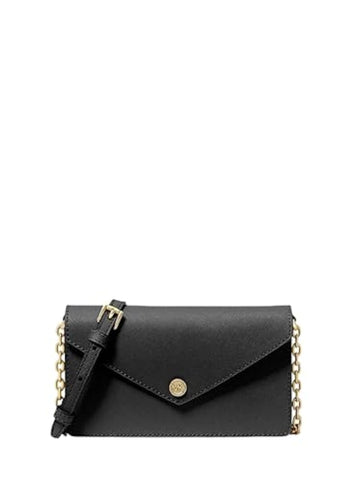 Michael Kors Small Logo Envelope Crossbody Bag (Black)