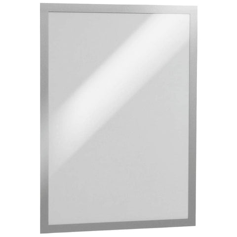 Durable DURAFRAME Self-Adhesive Magnetic Frame | A3 Format In Silver | Pack of 2 Frames | Document Frame for Professional Internal Signage