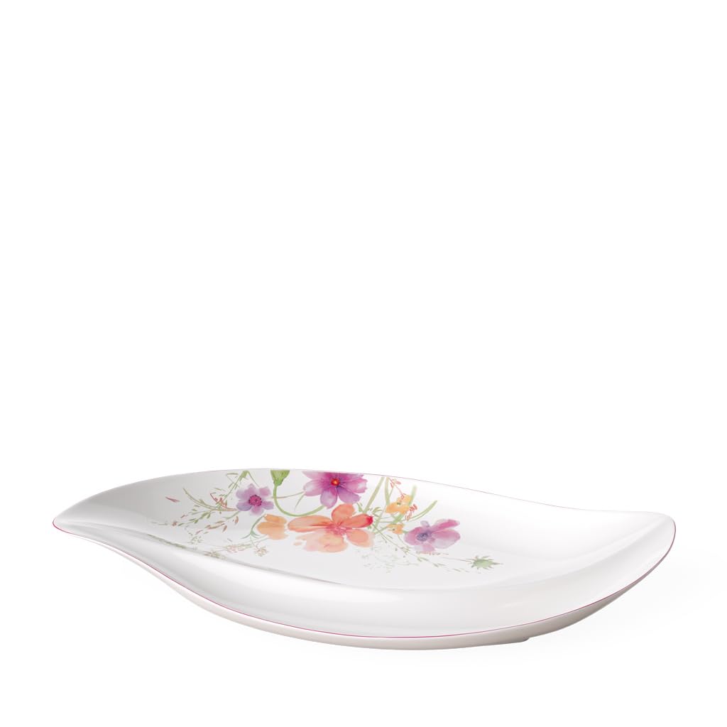 Villeroy & Boch Mariefleur Serve & Salad Serving Plate, 50 x 30 cm, Premium Porcelain, White/Multicoloured
