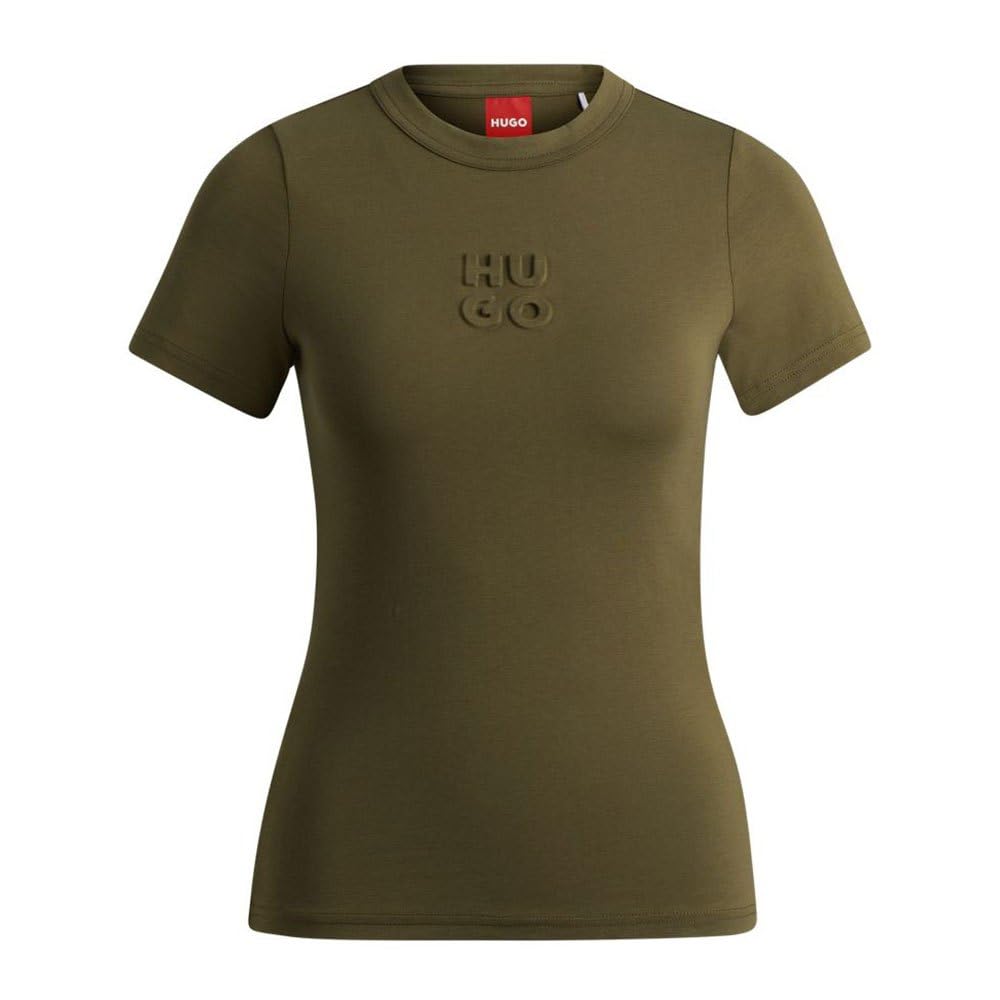 HUGO Women's Classic Tee_3 T-Shirt, Dark Green305, XS
