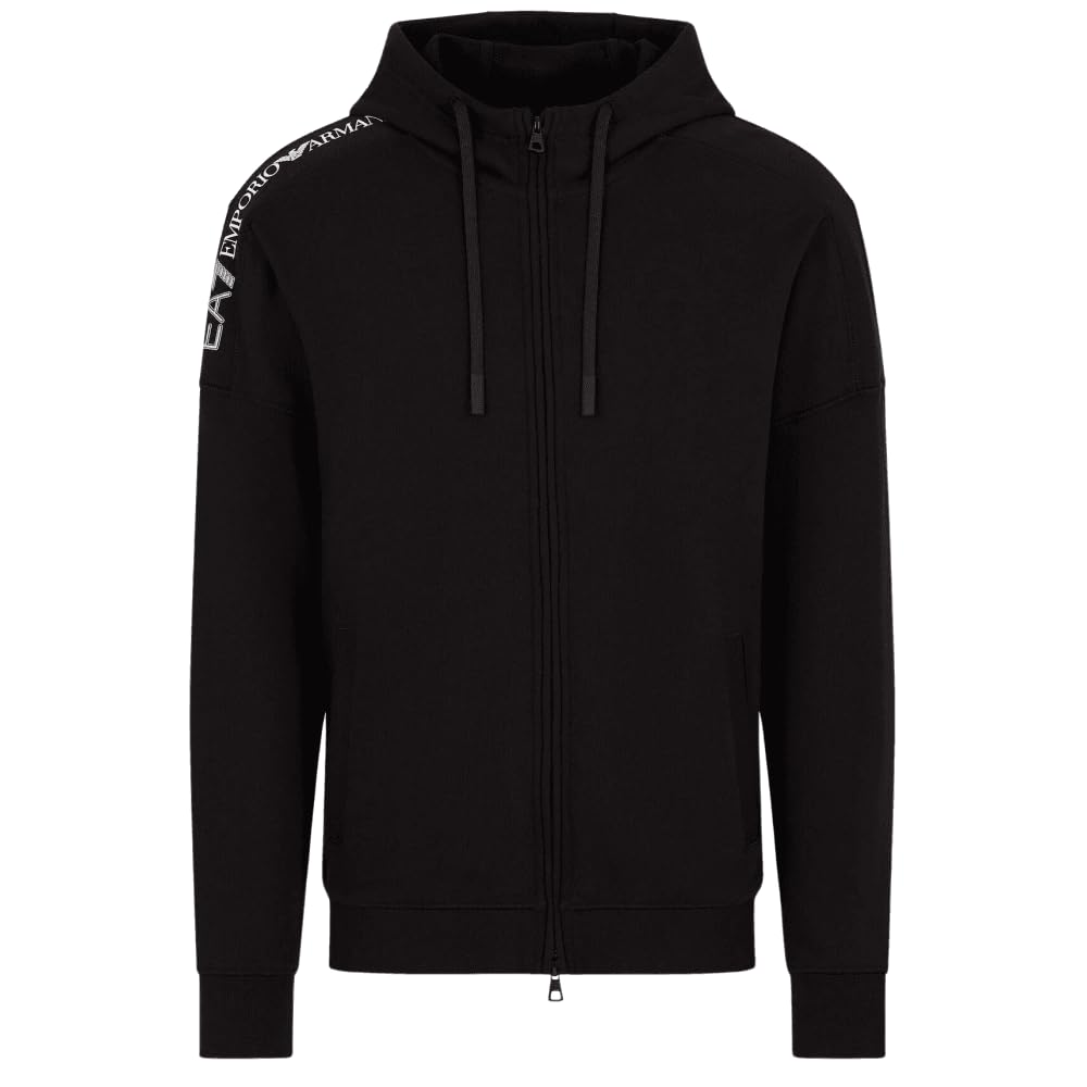 EA7 Logo Series Hooded Cotton Sweatjacket Men - M