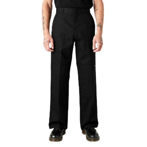 Dickies Men's Loose Fit Double Knee Work Pants, Black