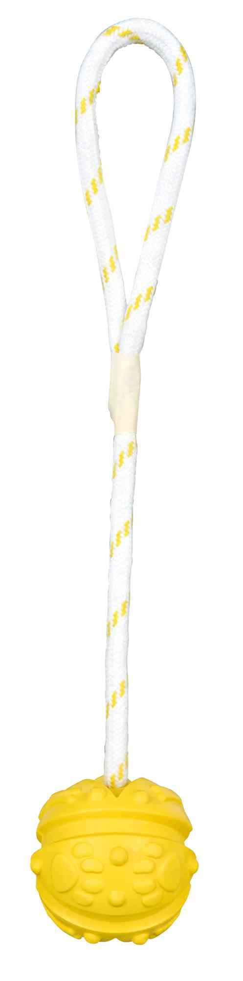 TRIXIE 33482 Ball on a Rope, Natural Rubber, Floating, ÃƒÂ¸ 7/35 cm, Assorted (Red/Yellow)
