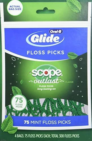 Generic Scope Outlast-Dental Floss Picks-Mint 300-Picks, Green