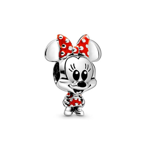 Minnie Mouse Charm 925 Sterling Silver Charm Compatible with Pandora Charms,and Many Other UK Charm Bracelets.