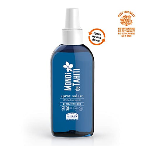 Helan, MonoÃƒÆ’Ã†â€™Ãƒâ€ Ã¢â‚¬â„¢ÃƒÆ’Ã¢â‚¬Å¡Ãƒâ€šÃ‚Â¯ de Tahiti - Sunscreen Spray 30 Body Transparent, Sunscreen with Coconut Oil, Pure Shea Butter Esters and Vitamin E, Sun Protection 30 SPF Medium against UVA non-greasy non-staining 150 ml