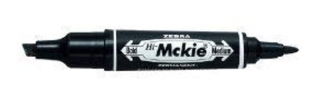 1x Zebra Pen 50251 McKie Bold Twin Tip Permanent Marker - Black (Oil Based) Bold & Med Nib in One