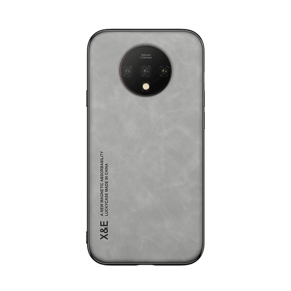 Kepuch Silklike Case for Oneplus 7T - Cover Bumper Built-in Metal Plate for Oneplus 7T - Gray