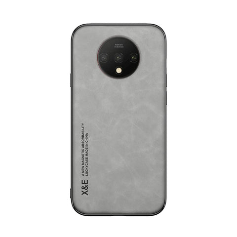 Kepuch Silklike Case for Oneplus 7T - Cover Bumper Built-in Metal Plate for Oneplus 7T - Gray