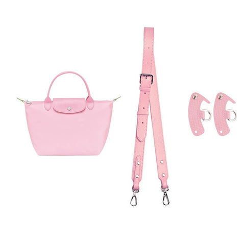 KOMHPS Purse Straps Replacement, Leather Handbag Crossbody Shoulder Strap Adjustable for S/M Longchamp Bag Women(Cherry Blossom Pink)
