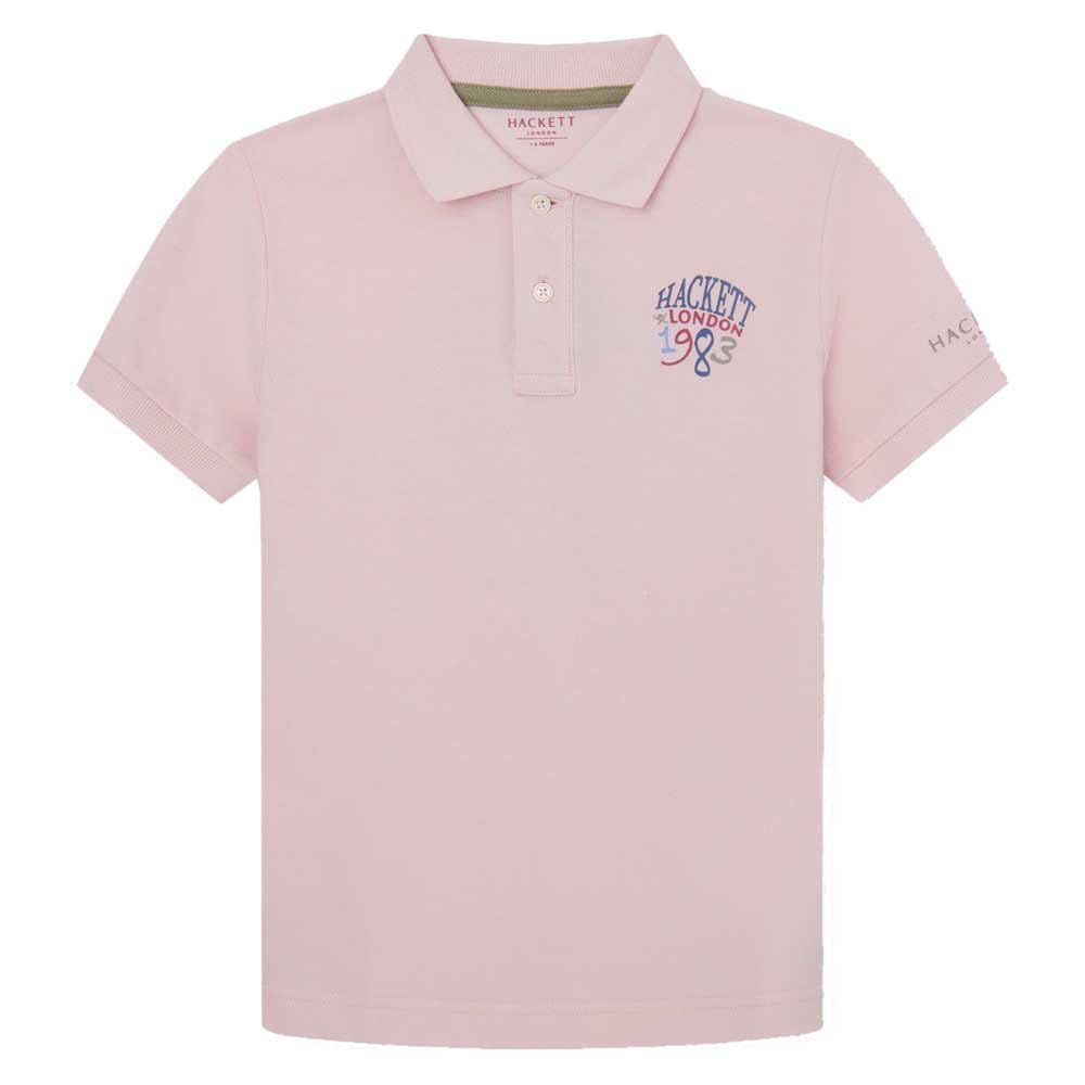 Hackett London Boy's 1983 Print Polo, Pink (Light Pink), 3 Years
