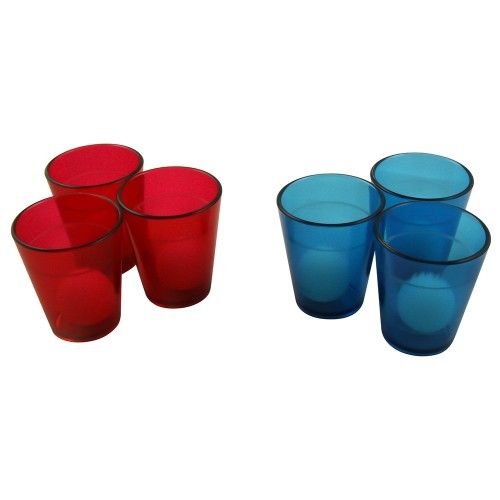 Amscan Fun Filled Shot Glass Beer Pong Perfect for Parties, Picnics or Everyday Use (6 Pack), 1", Pink/Blue
