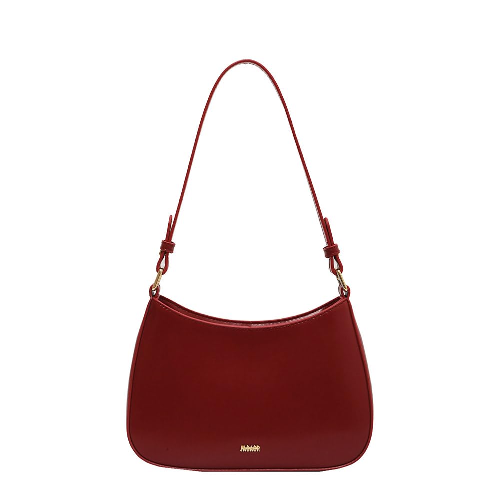 TIAASTAP Y2K Shoulder Bag for Women Hobo Tote Handbag Vintage Crossbody Bag Y2K Underarm Bag with Adjustable Strap for Party Dating Daily Use (A01 Wine Red)