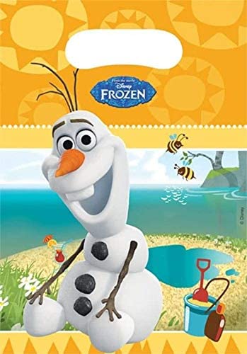 Disney Frozen Unique Party 71997 Party Bags, Pack of 6 Featuring Summer Olaf