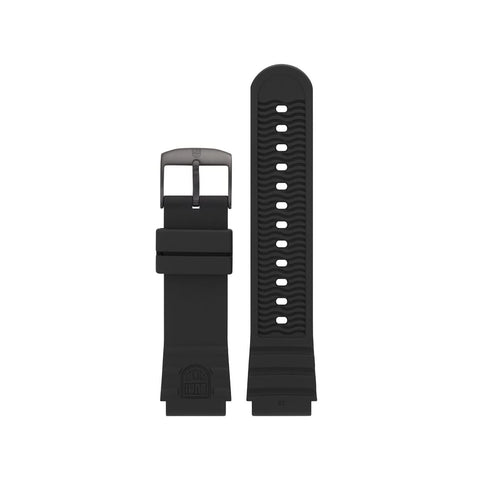 Luminox - Watch Strap FPX.2201.20B.1.K - 22mm Black PU Watch Band with Stainless Steel Buckle - Watch Straps for Men for 0320 0321 0325 - Replacement Watchbands for Mens Watches