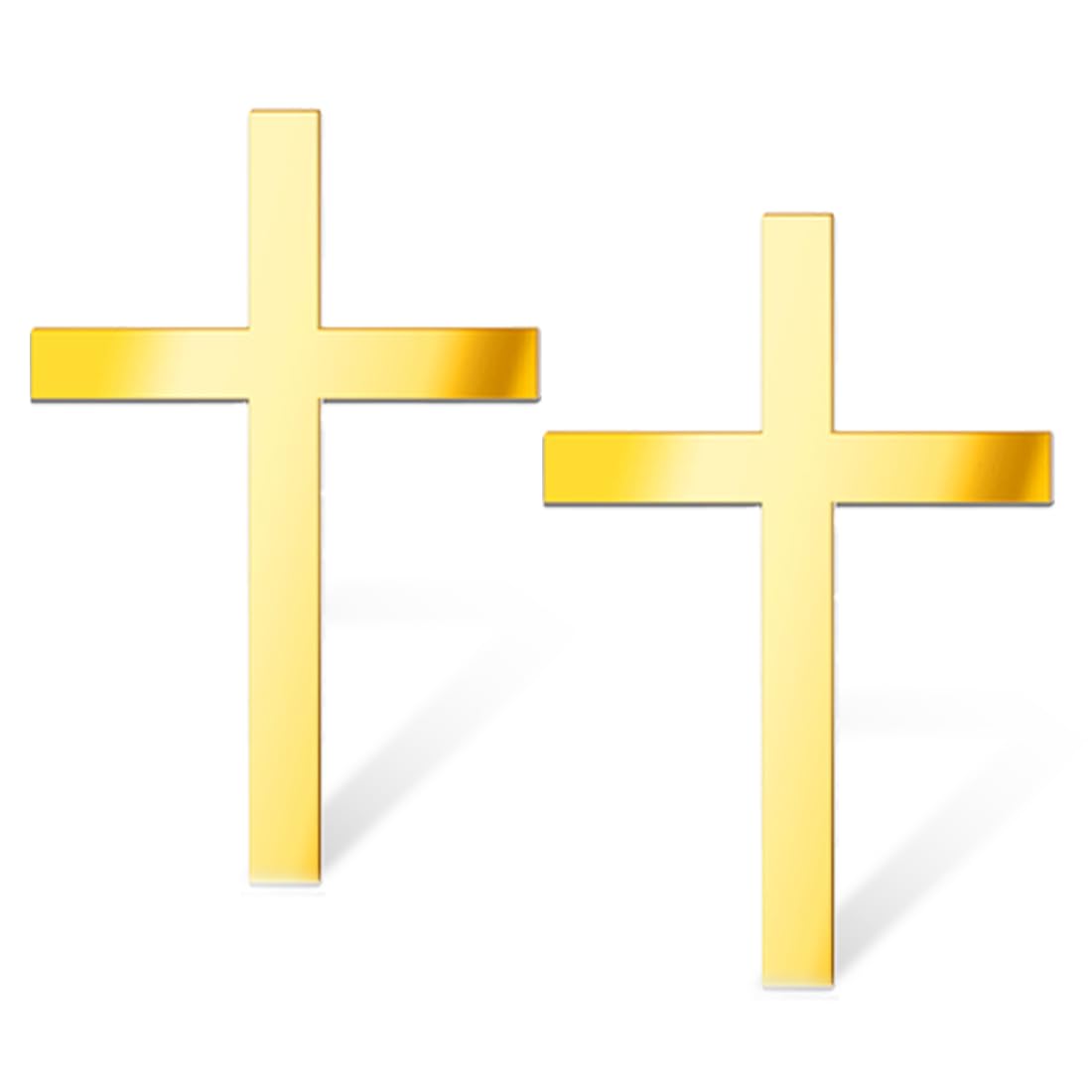 HSIXHAF 2pcs Acrylic Cake Decoration Cross Shape Gold Cake Topper Personalized Table Decoration for Christening Communion Confirmation Wedding Birthday Party Family