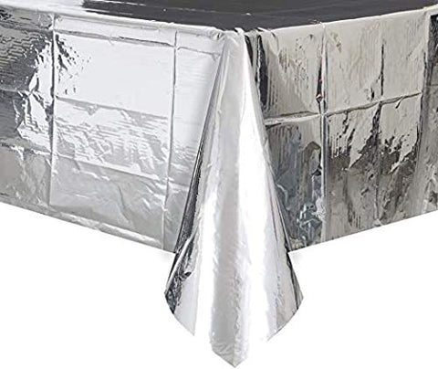 Silver Metallic Table Cover | Party Decor