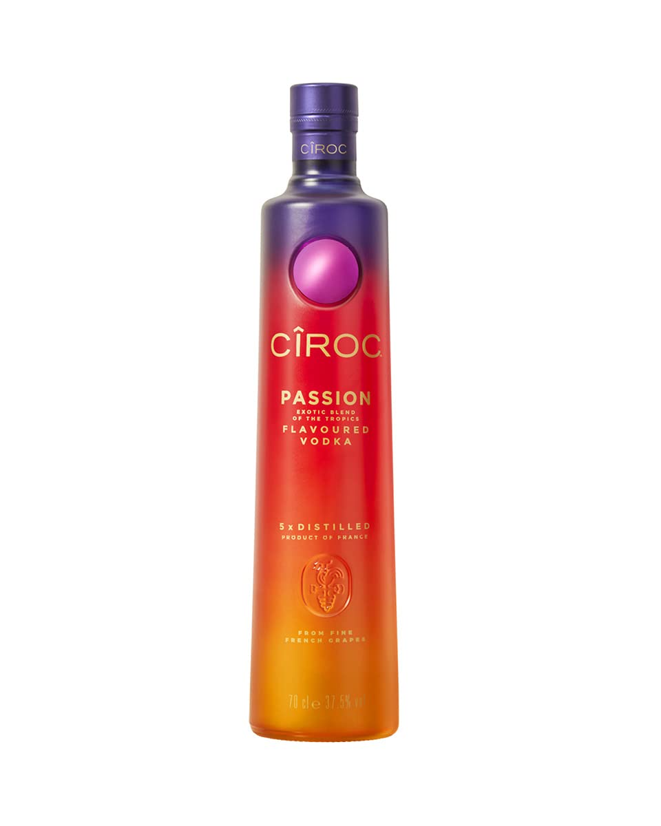 Ciroc Passion Flavoured Vodka | 37.5% | 70cl | Exotic Blend of the Tropics | Notes of Pineapple | Citrus & Mango with Exotic Hibiscus | For Tropical Drinks or Cocktails