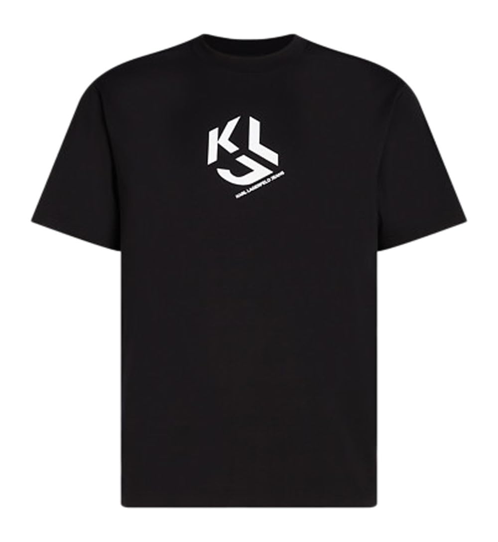 KARL LAGERFELD JEANS, Mens, Regular Monogram Short Sleeve TEE, Black, Large