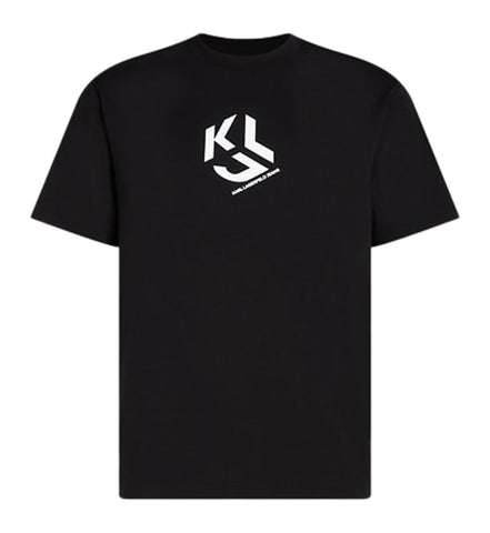 KARL LAGERFELD JEANS, Mens, Regular Monogram Short Sleeve TEE, Black, Large