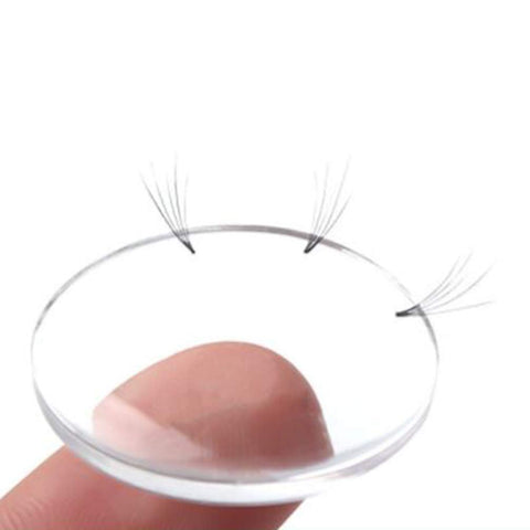 Lurrose Lash Extension Supplies 10 Pcs Eyelashes Graft Gasket Transparent Silicone Round Eyelashes Pad Eyelash Extension Glue Pallet Holder for Salon Home Tools