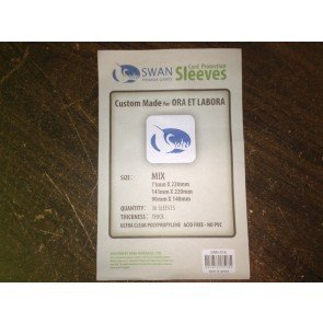 Swan Premium Card Sleeves (71x220mm, 41x220mm,90x140mm) - 36 Pack, Thick Sleeves - Ora et Labora