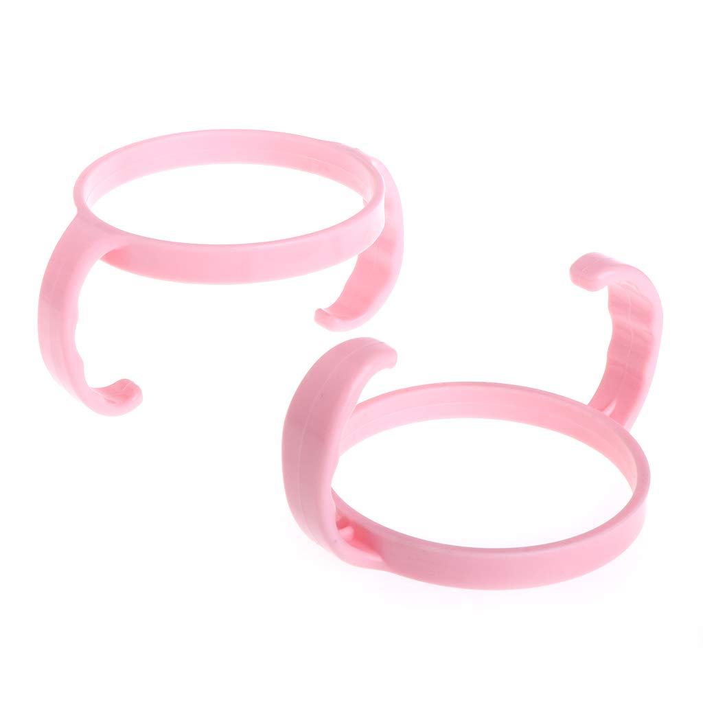 PHILSP Bottle Handle 2 Pieces Baby Feeding Bottle Trainer Easy Grip Plastic Handles Holder for Comotomo Pink