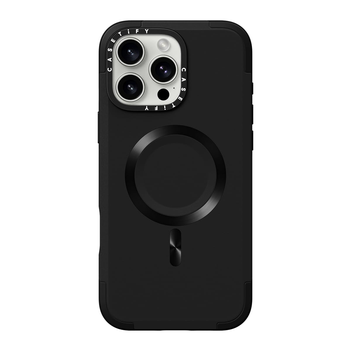 CASETiFY Force iPhone 16 Pro Max Case [Slim / 6.6ft. 3X Military Grade Drop Protection/Compatible with Magsafe] - Clear Black
