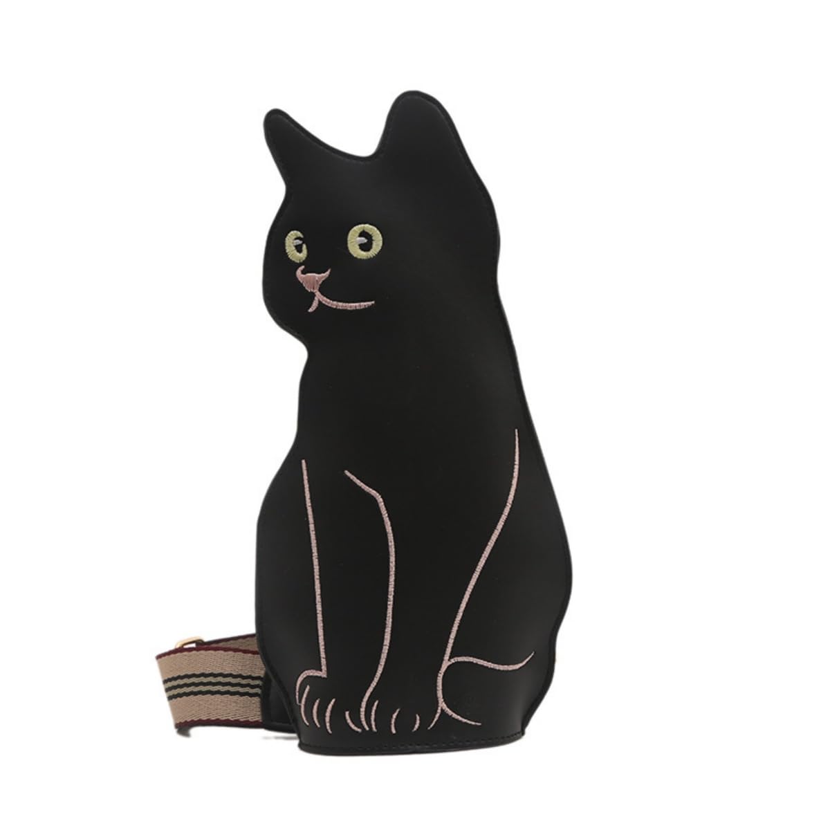 IAMUHI Women Faux Leather Sling Handbag Novely Cat Shaped Cross Chest Bag Sling Shoulder Crossbody Purse,Pink