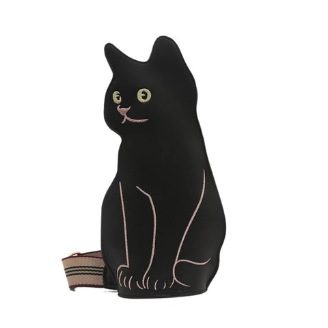 IAMUHI Women Faux Leather Sling Handbag Novely Cat Shaped Cross Chest Bag Sling Shoulder Crossbody Purse,Pink