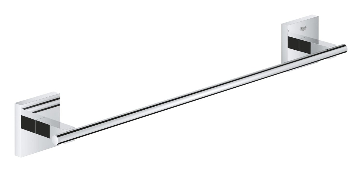 GROHE Start Cube Towel Rail - Bathroom Wall Mounted Towel Holder (Metal, Concealed Fastening, Including Screws and Dowels), Size 450 mm, Extra Easy to Fit with GROHE QuickGlue, Chrome, 40987000