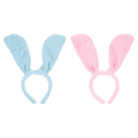 NUOBESTY 2Pcs Bunny Rabbit Plush Ear Headbands Rabbit Ear Hairbands Plush Rabbit Ear Hairbands Plush Bunny Ear Headbands for Halloween Cosplay Party Photo Props