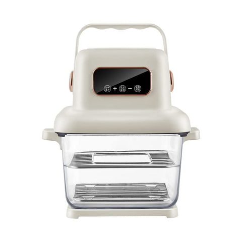 Amhuui 360°Visible Air Fryer, 3.5 L Mini Double Layer Air Fryer, Equipped with Smart LED Touch Screen, Temperature/time Adjustment, Open Cover Power Failure Protection, for Fries, Bread Etc