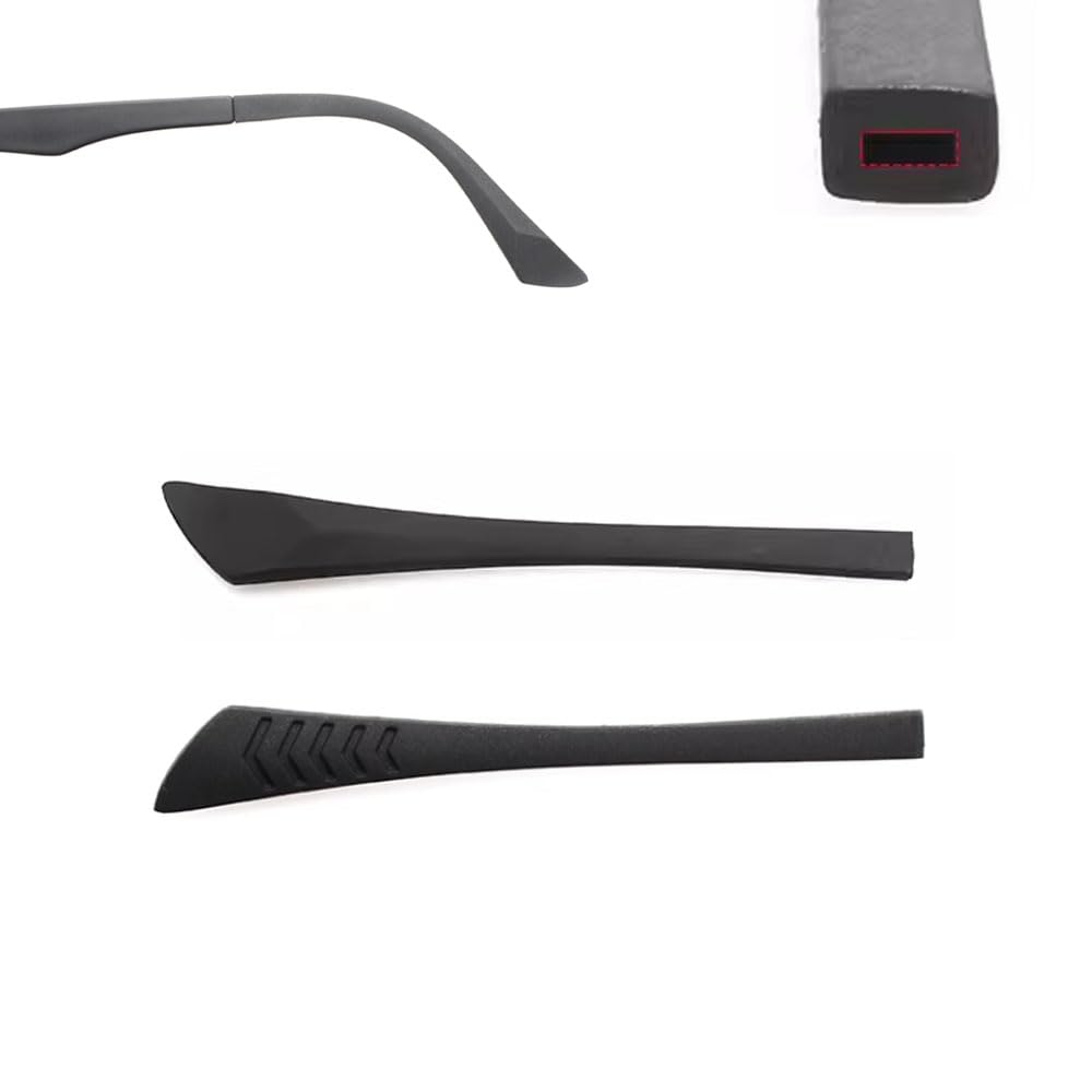 Eyeglass End Tips 1Pair Ear Sock Pieces Rubber Eyewear Anti-Slip Comfort Replacement Square Tips Metal Eyeglass Legs for Metal Eyeglass Legs