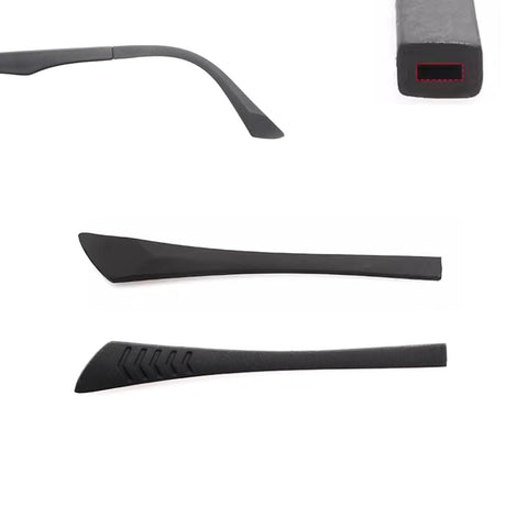 Eyeglass End Tips 1Pair Ear Sock Pieces Rubber Eyewear Anti-Slip Comfort Replacement Square Tips Metal Eyeglass Legs for Metal Eyeglass Legs