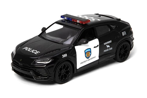 KiNSMART Lamborghini Urus Performante Police Car, 1:40 Scale, Die Cast Metal, Pull Back Action Model